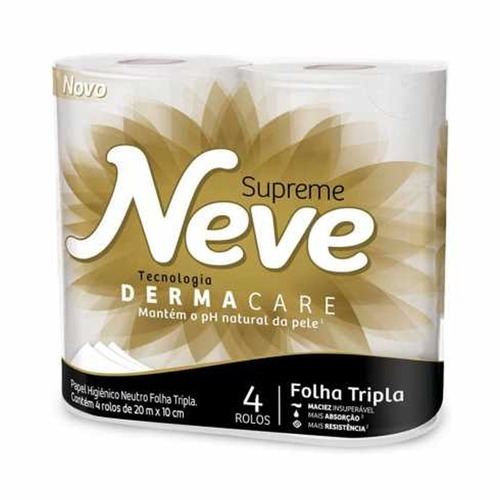 Papel Higiênico Neutro Folha Tripla - Neve Supreme - 4x20mts