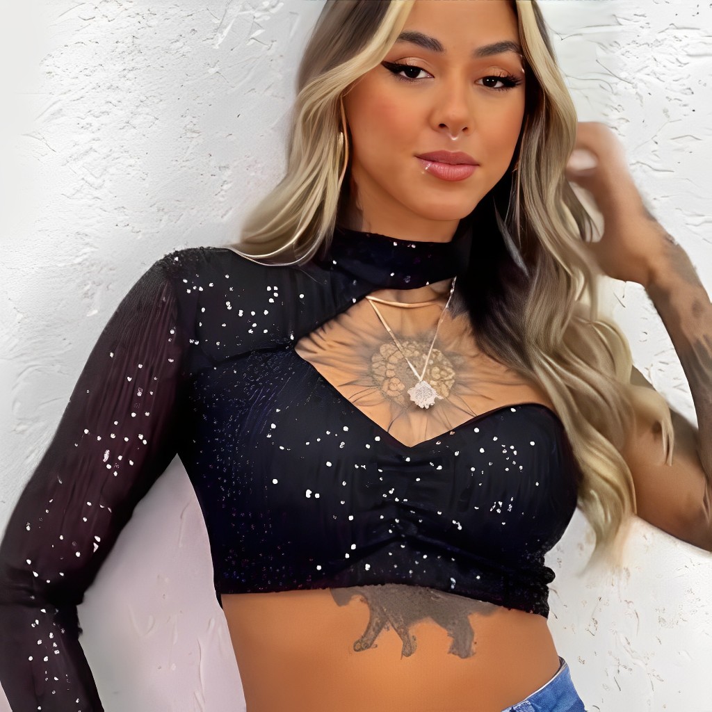 Ranni Modas Cropped Mula Manca Gola em Paetê Moda Bloqueirinha Moda Feminina — R$ 38,39 em Shopee, 20% OFF