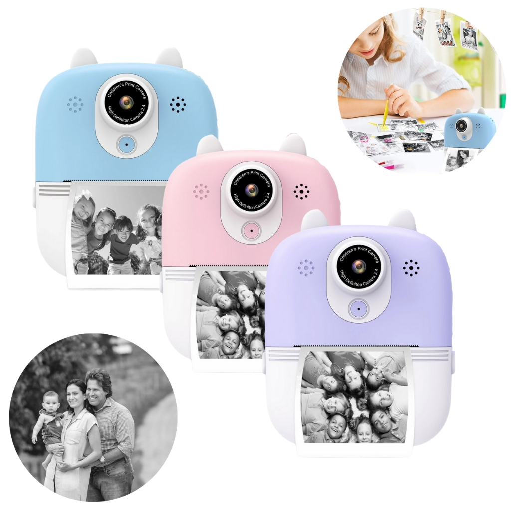 Câmera Fotográfica Instantânea Filmadora Infantil Digital Com Impressão