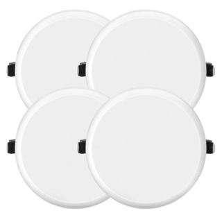 Kit 4 Plafon Embutir Led Elgin Infinity Redondo 15w Sem Bordas Branco Quente LUZ AMARELA