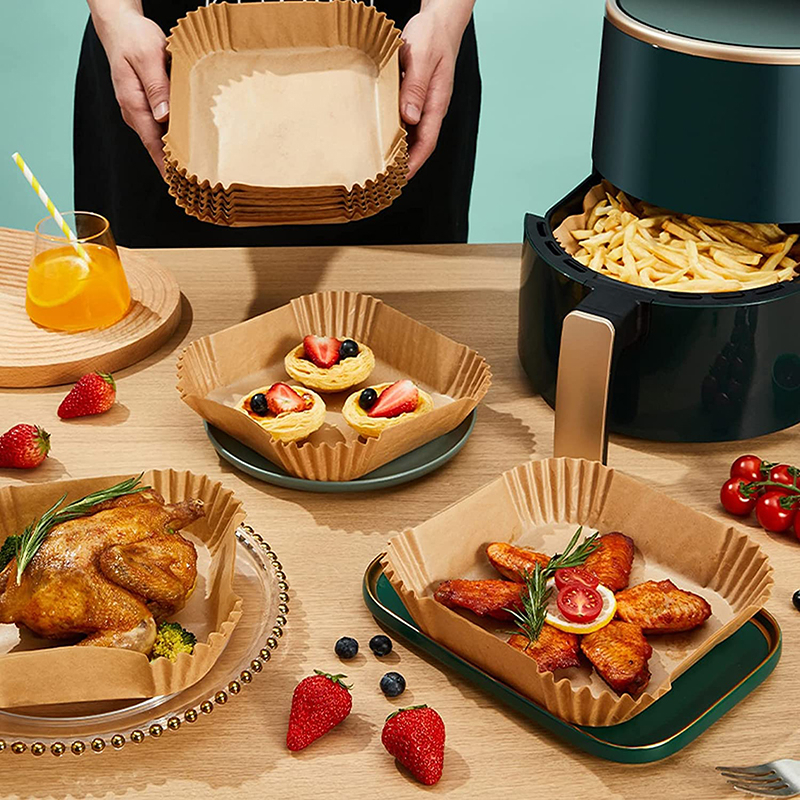 Forro para Air Fryer Quadrada Grande 50 Unidades