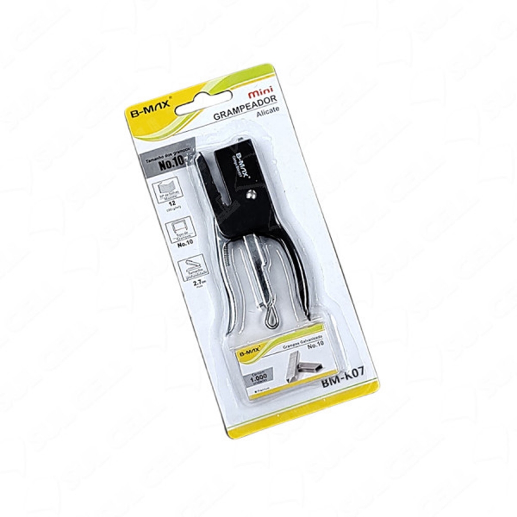 Mini Grampeador de Metal Alicate até 12 folhas Com 1000 Grampos