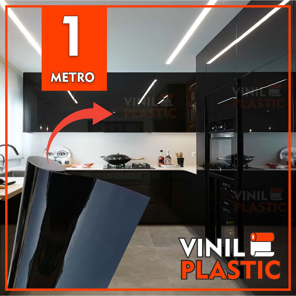 1 Metro x 50CM Adesivo Vinil Lavável Contact Preto Black Piano Envelopamento Autocolante envelopamento de móveis paredes personalizado quarto decoração