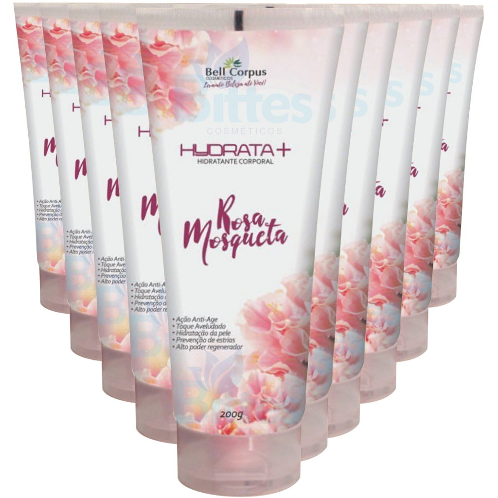 10 HIDRATANTE CORPORAL ROSA MOSQUETA BELL CORPUS COSMÉTICOS PELE MACIA