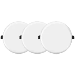 Kit 3 Plafon Embutir Led Elgin Infinity Redondo 15W/27w Sem Bordas Branco Quente LUZ AMARELA