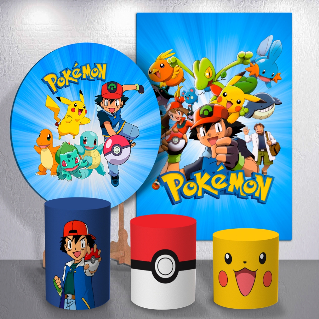 Painel Infantil Tema Game De Monstrinhos Criativos Capas Sublimadas Redondo Retângular Trio Cilindro em Oferta na Shopee