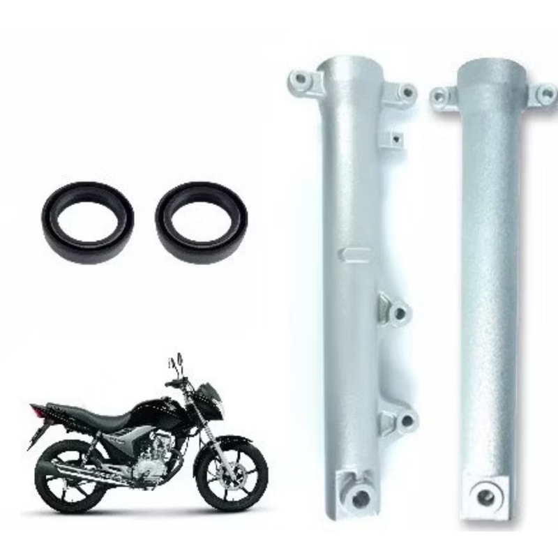 Garfo Externo Bengala Titan 150 Esd 2009 2010 2011 2012 2013 Canela Copo Freio a Disco - Par + Retentor