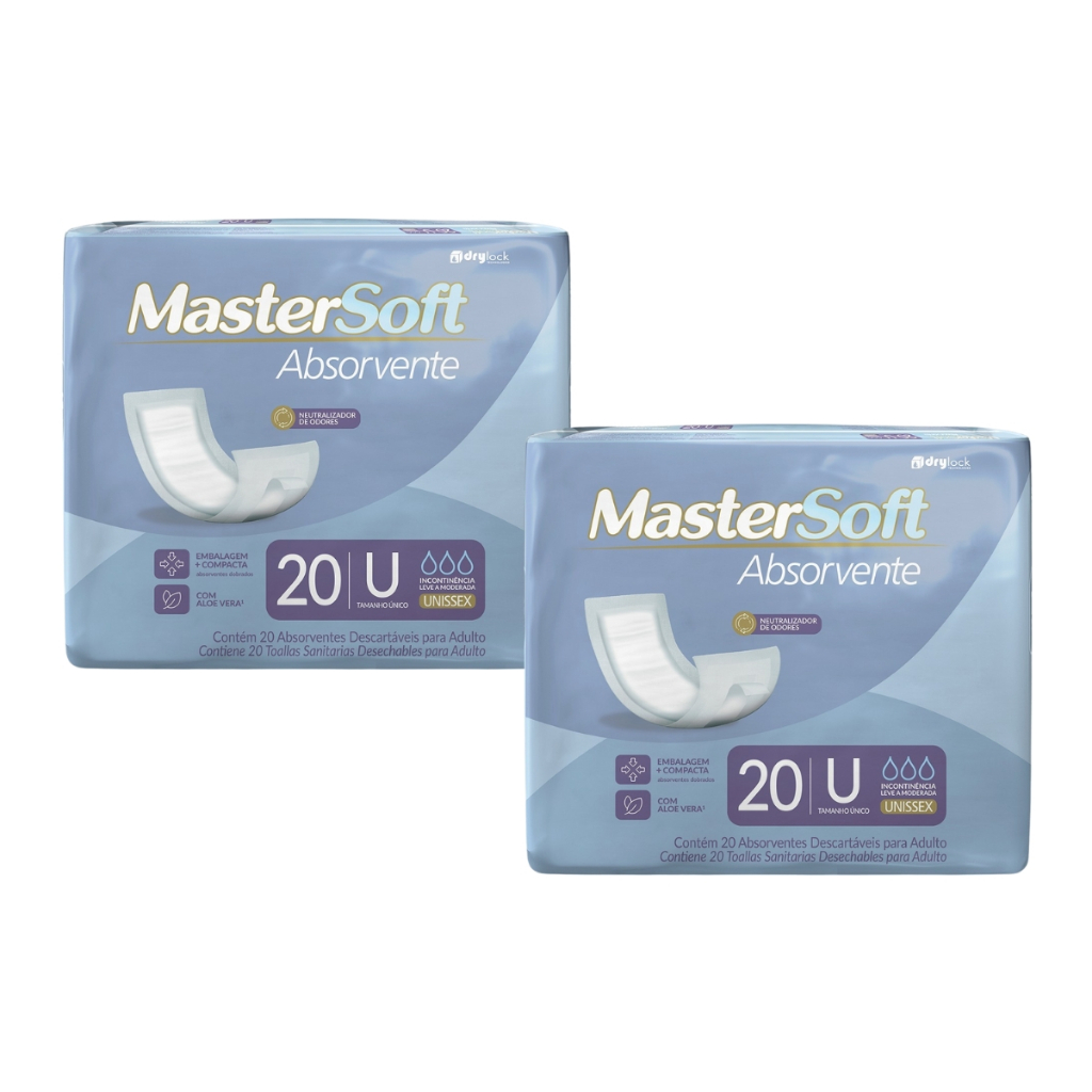Absorvente Dry geriátrico, pós parto, pós operatório, unissex, kit com 2 pacotes