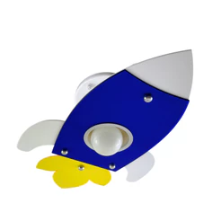 Luminária Infantil Plafon Foguete Nave Espacial Azul LED Criativa Decoração Quarto Menino Menina