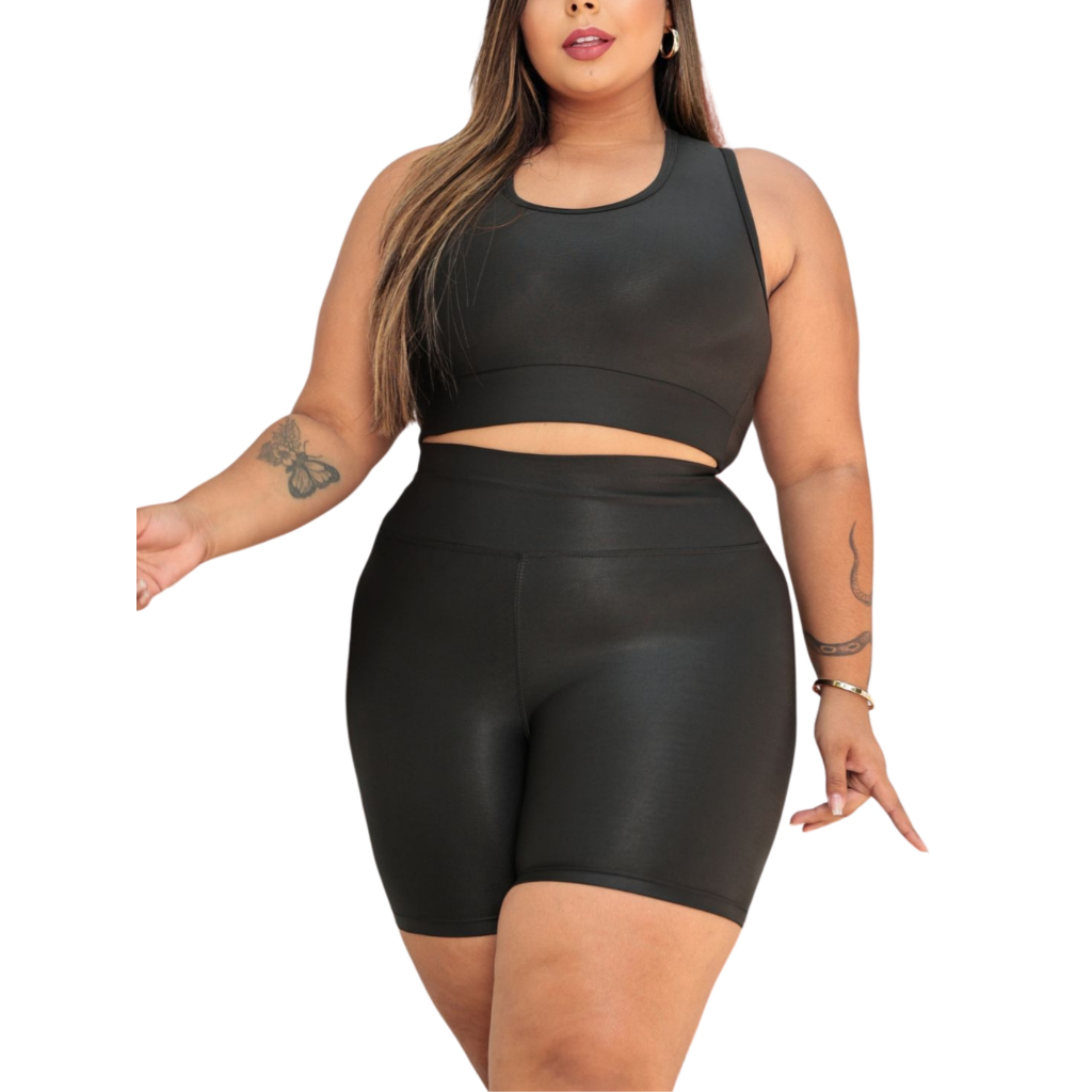 Short Legging Plus Size Academia Esporte Lazer Bermuda Leg Fitness Treino Liquidação