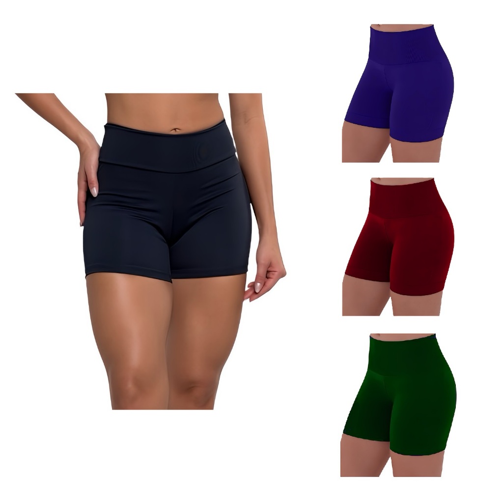 Shorts Legging Feminino ZERO TRANSPARENCIA Suplex Fitness Academia Corrida Malhação Caminhada Bermuda Crossfit Tenis