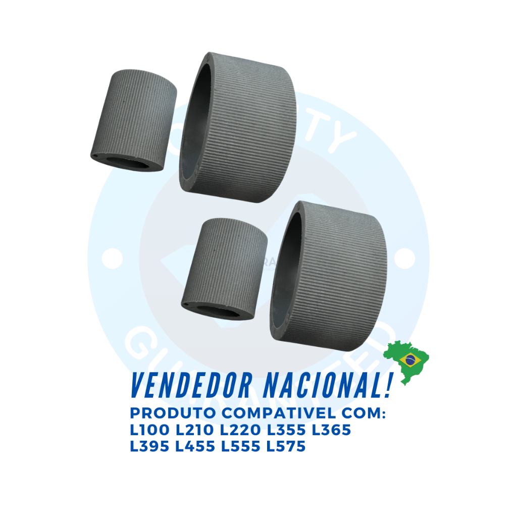 Kit 02 Rolete Borracha de Retardo Pickup Roller Tracionador L355 L210 L375 L220 L110 L365 L395 L455