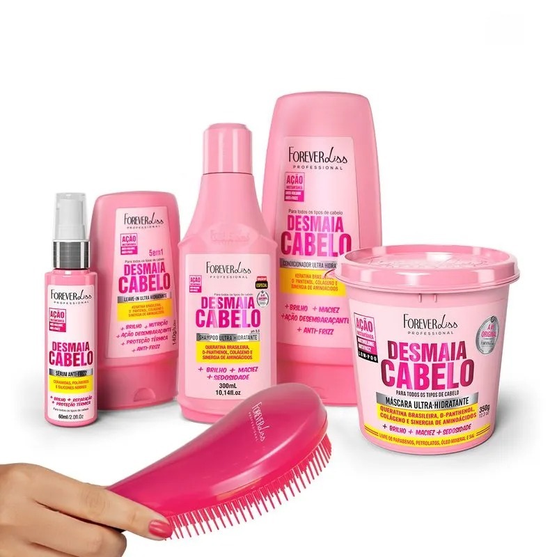 Kit Desmaia Cabelo Completo + Escova Forever Liss
