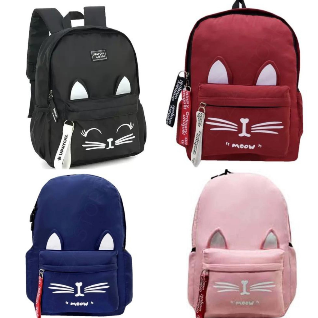Mochila Escolar Juvenil Feminina Gatinho Costas Sub-913 em Oferta na Shopee