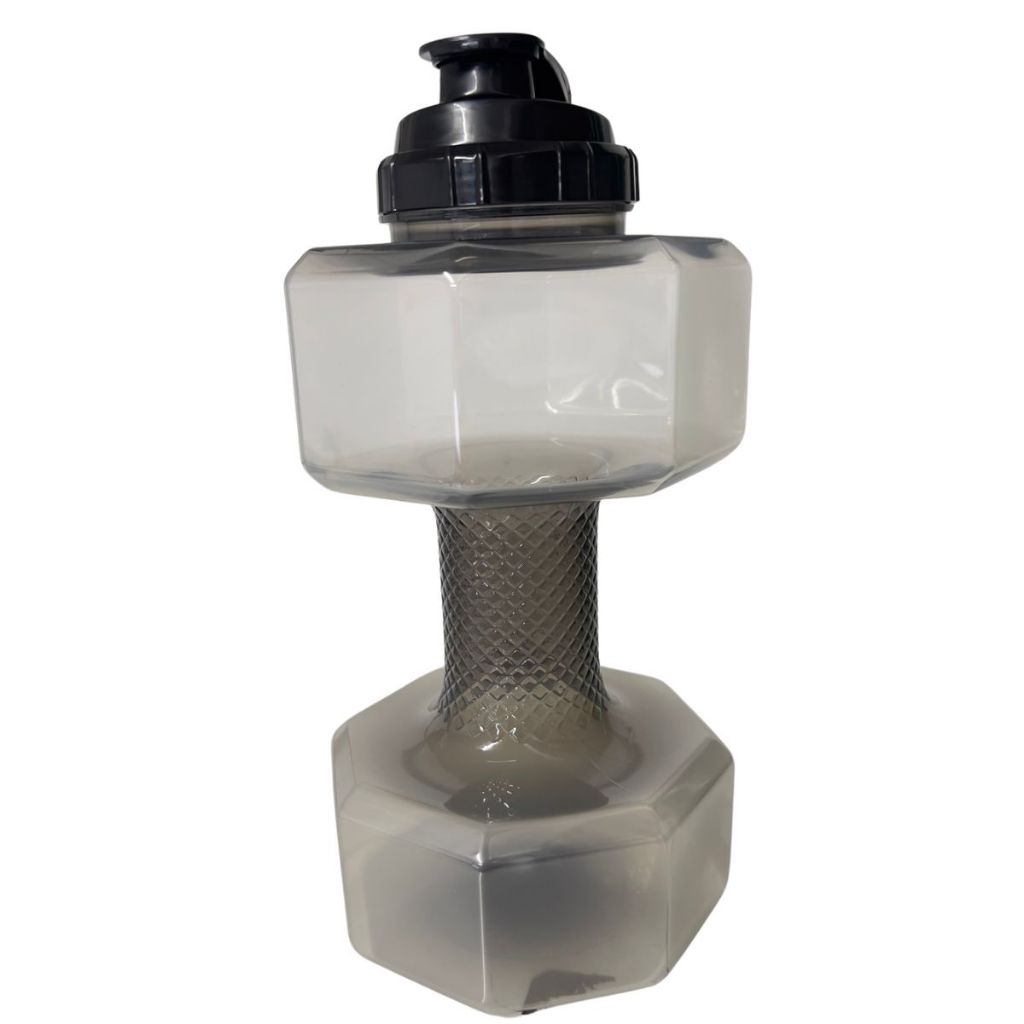 Garrafa de Água Academia Exercícios Halter Fitness 2 Litros Com Bocal Formato Peso Plasutil