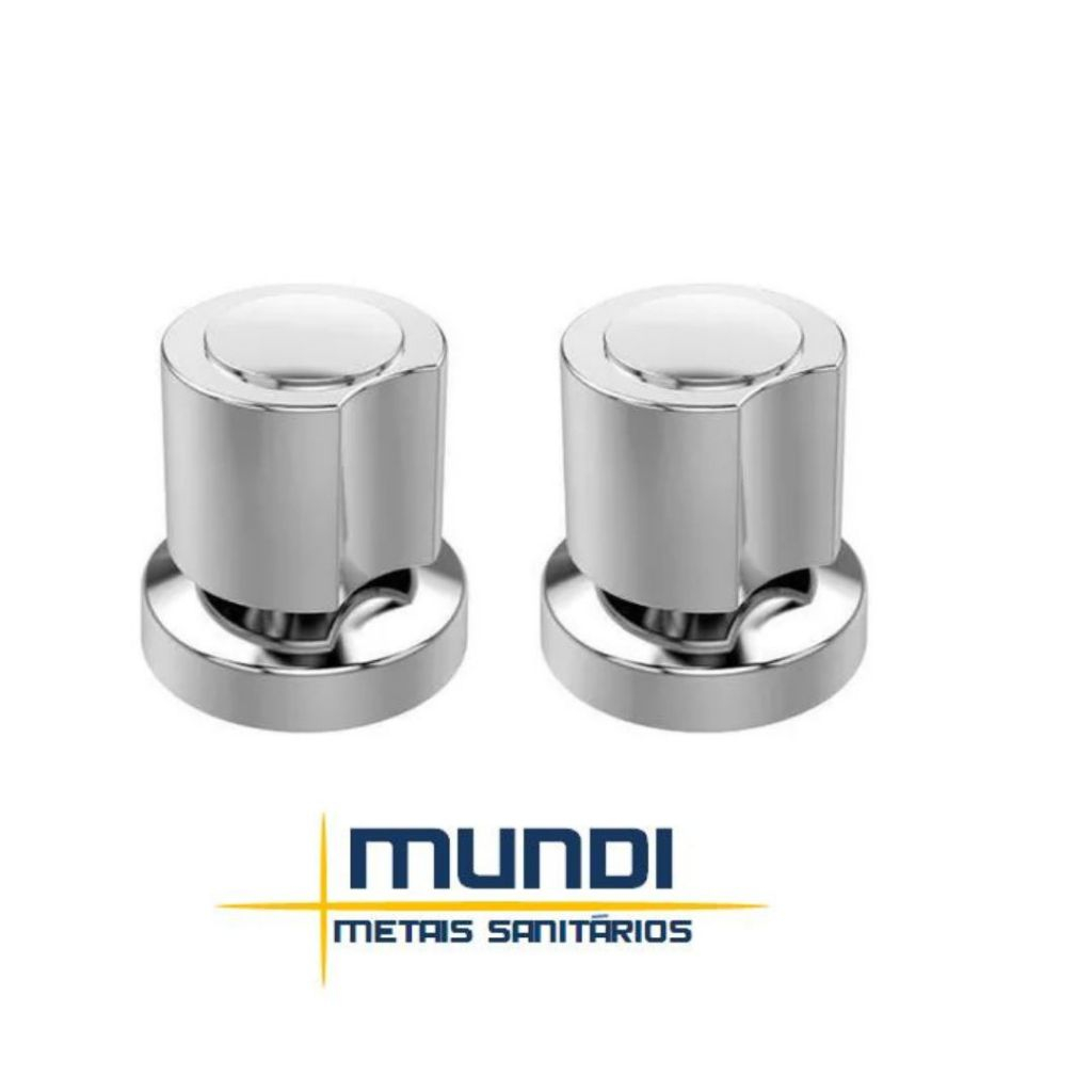 Kit 2 peças C40  cromado em ABS manoplas Acabamento Registro 1/2" ou 3/4" Serve Deca Similares