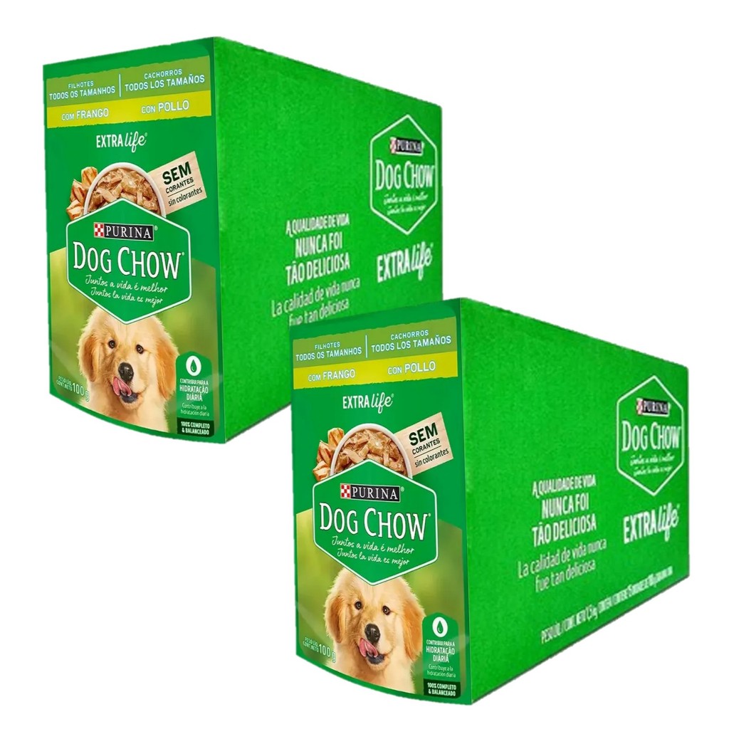 Dog Chow Filhote Todos os Tamanhos FRANGO 100g ( 30 Saches )