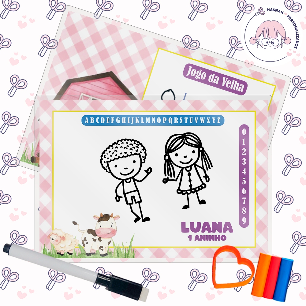 15 Kit Premium Lousinhas Mágicas Lembrancinha Aniversário Infantil Personalizado Fazendinha Menina