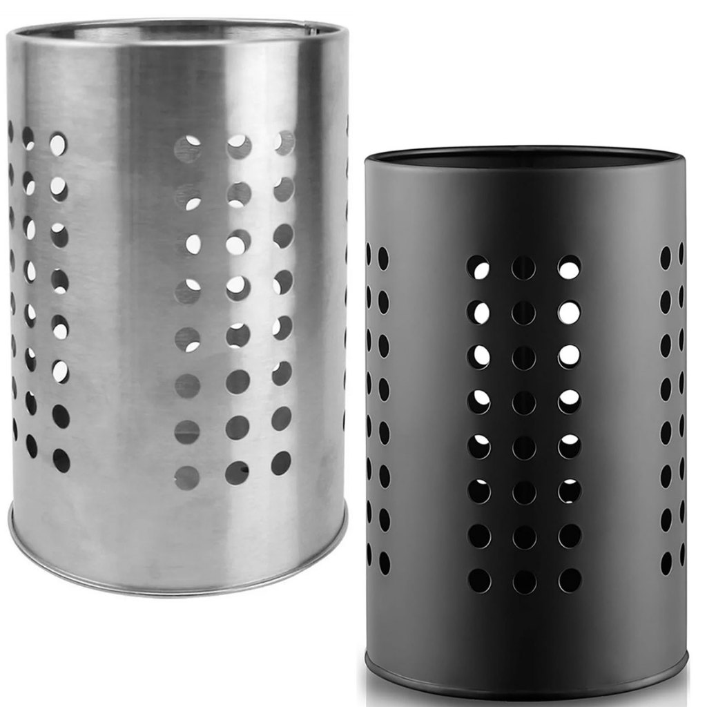 Porta Talheres De Inox Preto Suporte Elegante Prático Organizador Escorredor de bancada Luxo