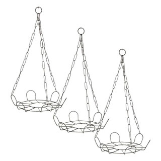 Kit 3 Suporte Margarida Preto + Corrente de Metal 44cm Preto - Geral