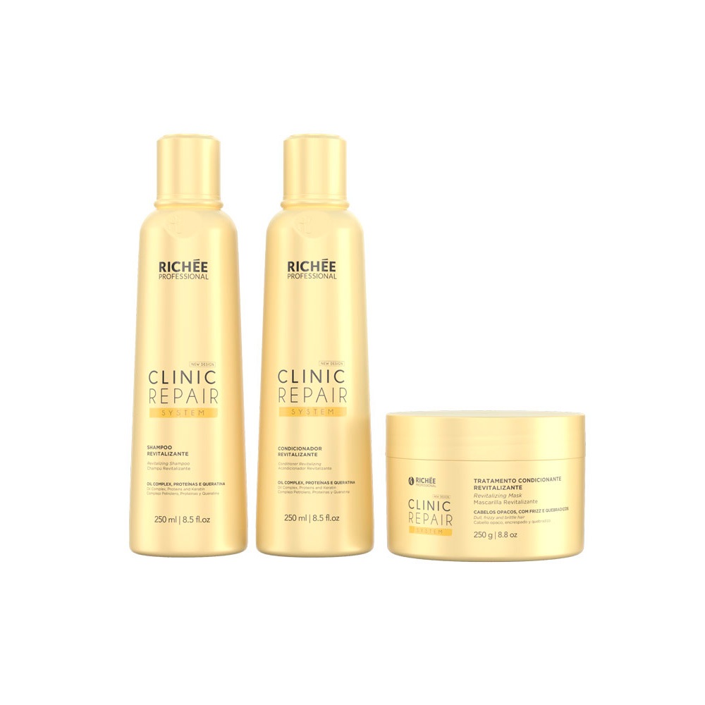 Richée Clinic Repair System Kit Shampoo Condicionador e Máscara em Oferta na Shopee