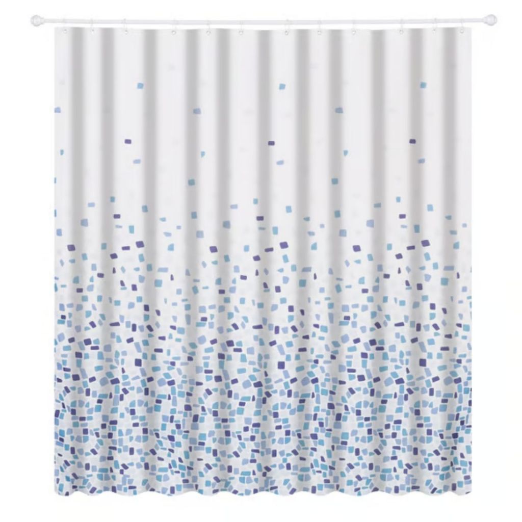 Cortina de Box Banheiro Poliéster 198cmx180cm Pastilha Verde