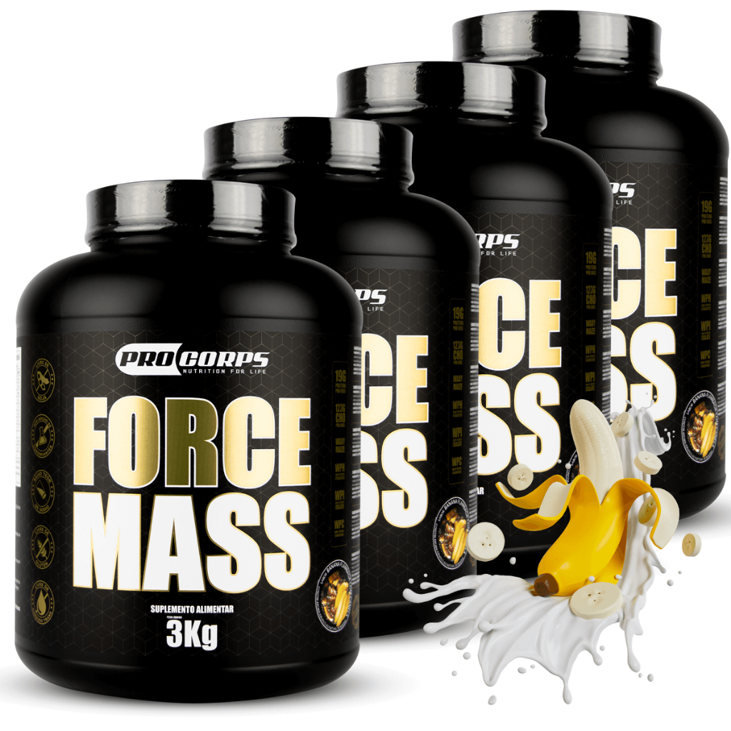 4 Hipercalóricos Force Mass 3kg Pro Corps Ganho de massa muscular