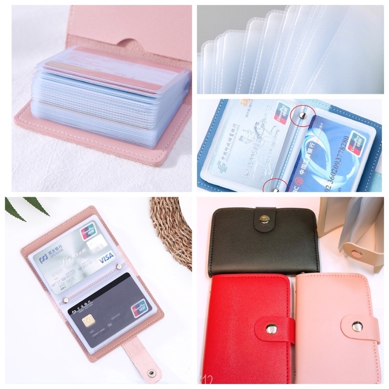 Imagem Carteira Feminina/Porta-Cartão de Couro PU para Passaporte e Cartão de Crédito 6004