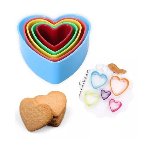 Kit Forma Cortador De Brownie Biscoito Massa Biscuit 5 Peças Cozinha Praticidade Molde Confeitar