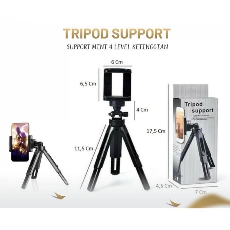 Tripe de Mesa para Celular/ Regula Altura até 26cm Rotação 360º Suporte Modo Horizontal e Vertical em Oferta na Shopee