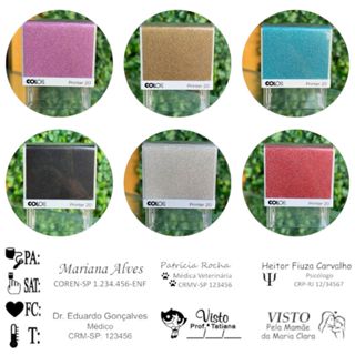 Carimbo Personalizado Glitter ColoP 38x14mm | Enfermagem Pedagogia Medicina Psicologia Profissões em Oferta na Shopee