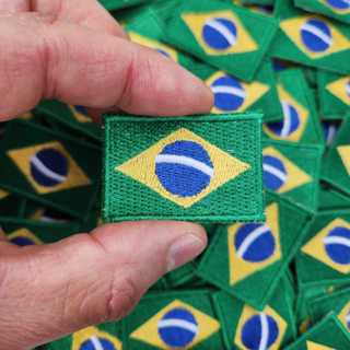 1 Patch Bordado Mini Bandeira do Brasil 3x4,5 cm Cód.MBP11 - Preço por unidade - Nacional, Brasileira, mochilão em Oferta na Shopee