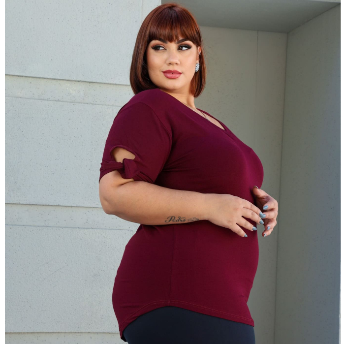 Blusa Plus Size Elegante Casual Lacinho Manga Curta Solta em Oferta na Shopee