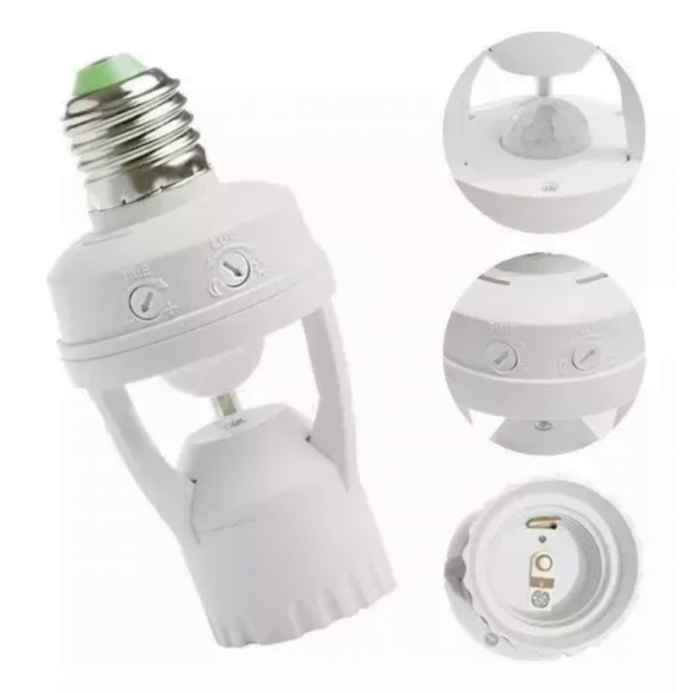 Sensor de Presença Lâmpada Luz Iluminação Bocal 360 Soquete E27 Fotocélula GYD