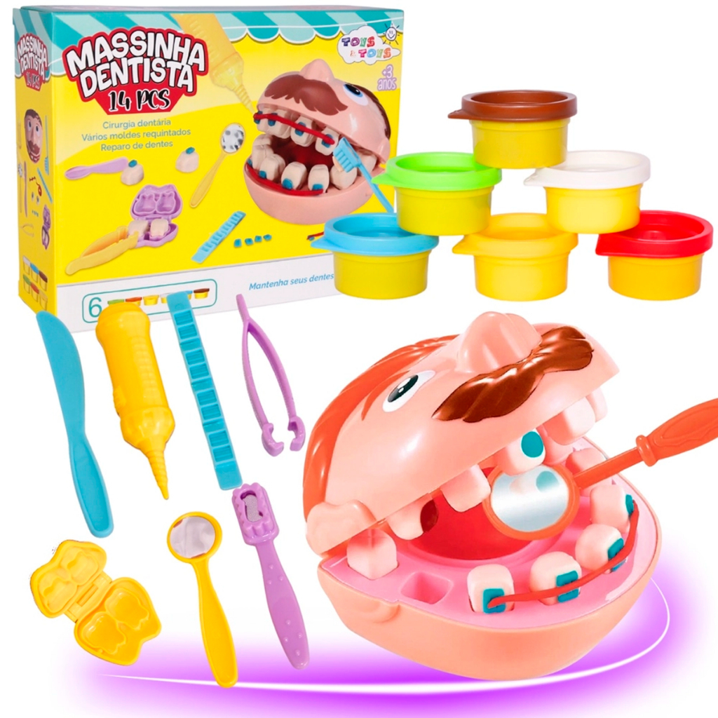 Kit Massinha Brincando de Dentista Toys