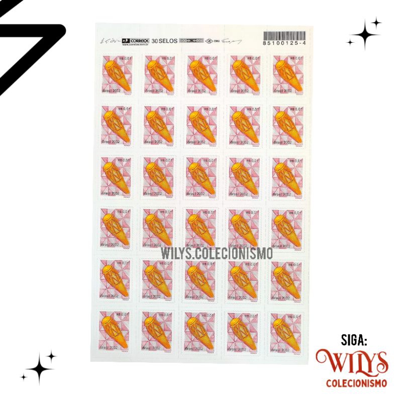 Folha de Selo - Selo Carta - Atabaque 2002