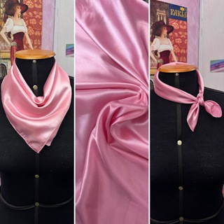 Lenço cetim pequeno Rosa claro - Uniformes/casual/pescoço/mulher em Oferta na Shopee