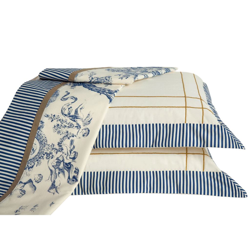 Jogo Cama Queen Size Algodão Tecido Percal 180 Fios 04 Peças Porcelana Jogo Lençol Casal Queen