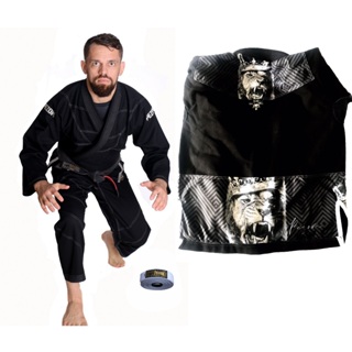 Kimono Jiu Jitsu Trançado reforçado profissional 50% Forrado Leão King Pezom e Faixa em Oferta na Shopee
