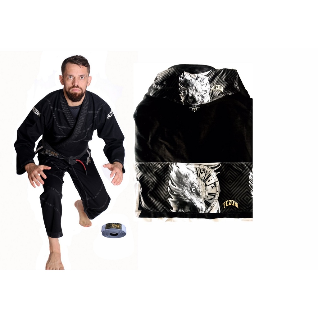Kimono Jiu Jitsu Trançado reforçado profissional 50% Forrado Águia Pezom e Faixa
