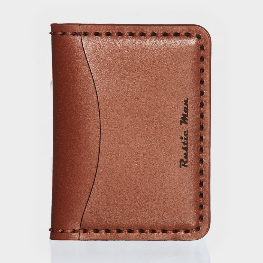 RUSTIC MAN Carteira Masculina Slim De Luxo Couro Genuíno Modelo Mini Luxe Chocolate Marrom Porta CNH Ultra Pequena Para Cartões