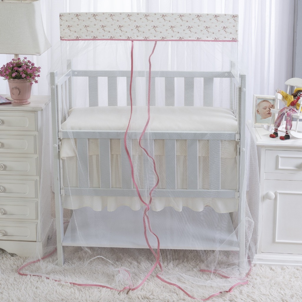 MOSQUITEIRO -CORTINADO PARA ** MINI BERÇO ** HELENA FLORAL COM TULE PALHA