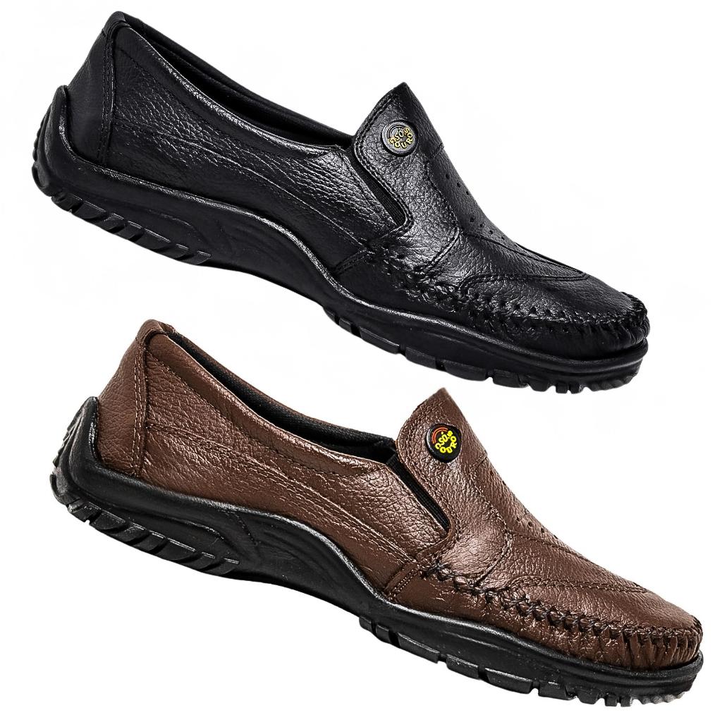 Kit 2 Pares Mocassim Sapatilha Masculino De Couro Drive Legítimo Sapato Casual Ortopédico