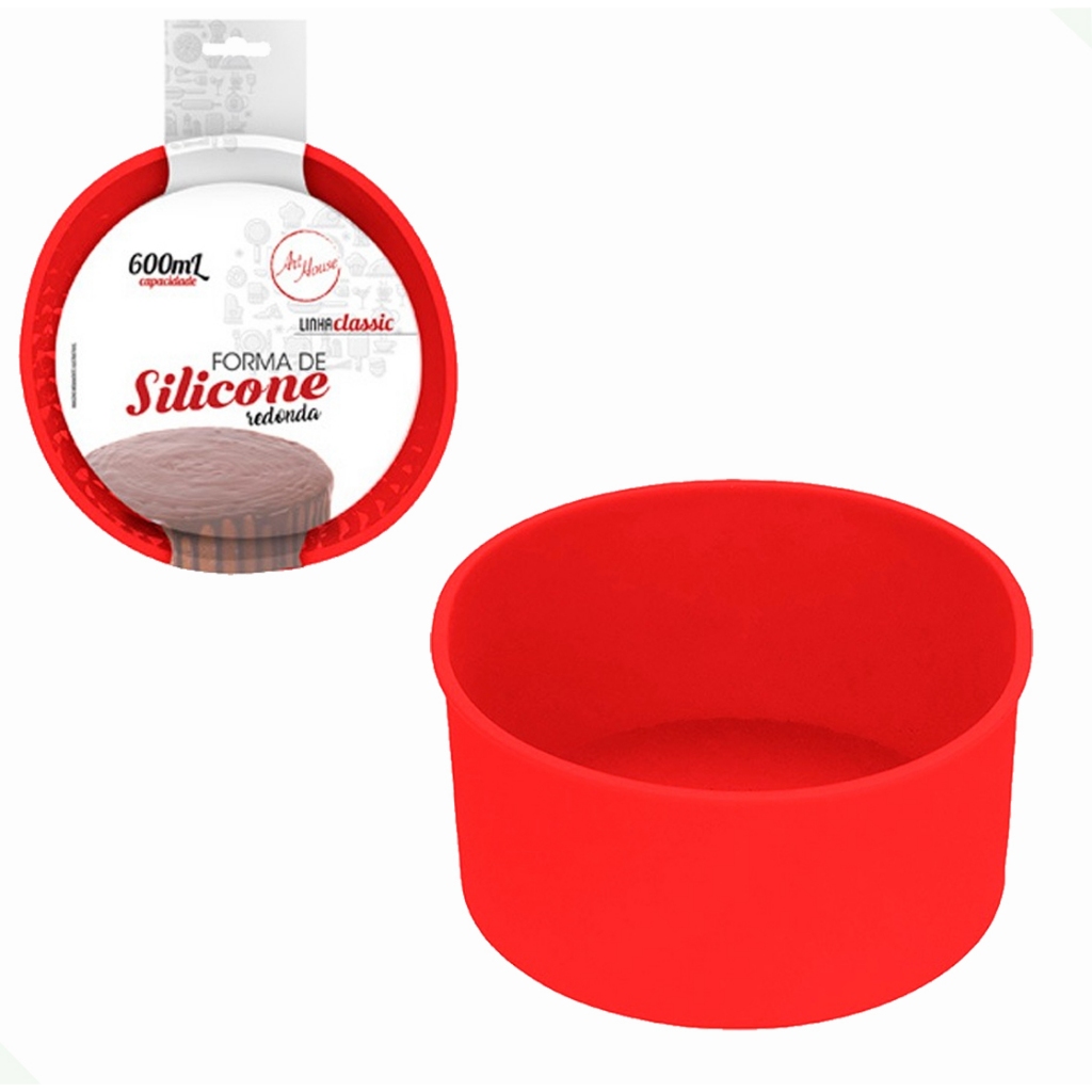 Forma De Silicone 600ml Redonda Air Fryer Forno Microondas Mini Bolo