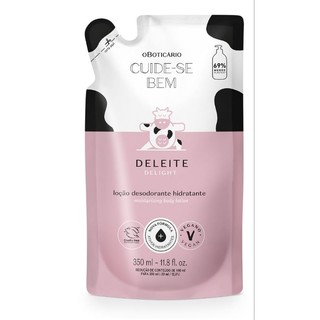 Refil Loção Hidratante Desodorante Corporal Cuide-se Bem Deleite, boa noite ou rosa e algodão 350ml