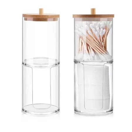 Organizador 19x6,8Cm De Cotonete Disco De Algodão Ou Maquiagem Cotonete Dupla Camada Top Útil — imagem 2 de 2