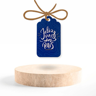 Tag retangular azul Feliz Dia dos pais - Mimo dia dos pais -Embalagem dia dos pais em Oferta na Shopee