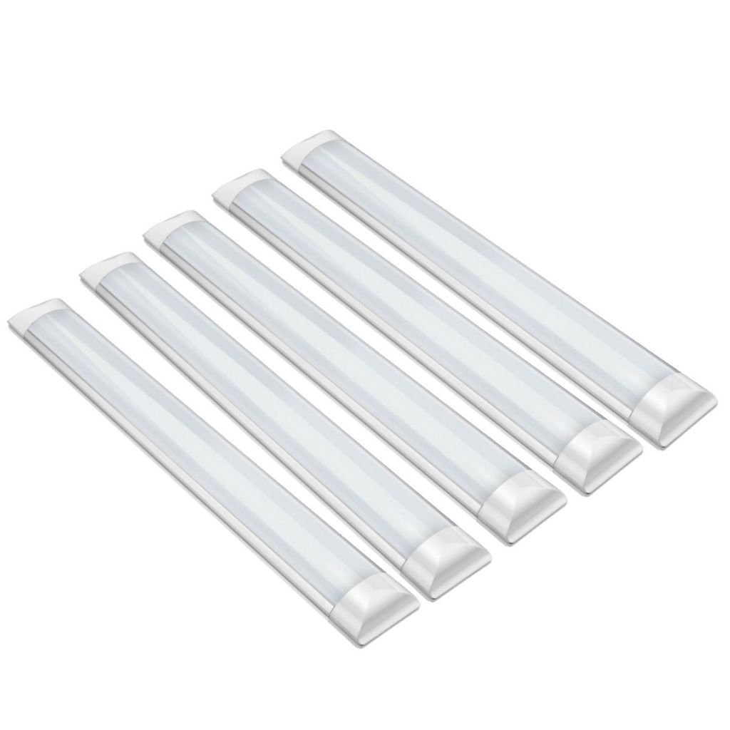 Kit 5 Luminárias Tubular Flat 60cm Led 18w Sobrepor Slim Calha - Elgin - Home & Living