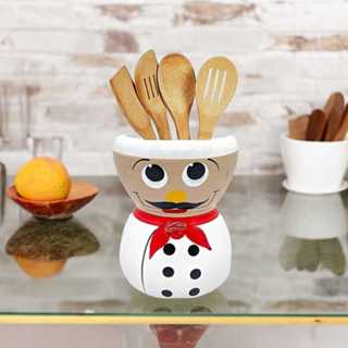 Porta Colher de Pau e utensílios Cozinheiro Cheff Ceramica em Oferta na Shopee