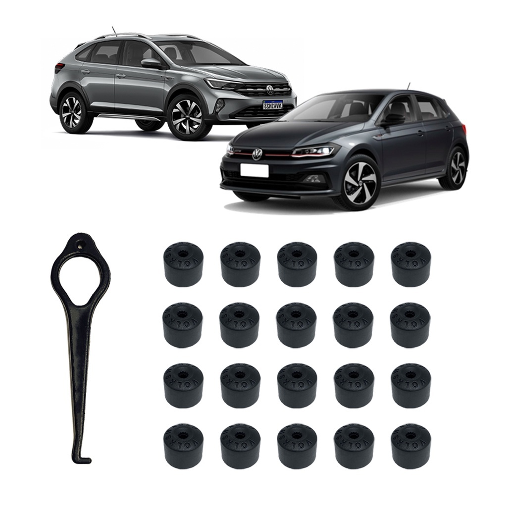 Kit 20 Capa Parafuso Roda Vw Fox Polo Golf Bora Jetta Tampa